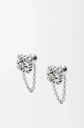 Anagram Bombé Chain Earrings in Sterling Silver Anagram Bombé Chain Earrings in Sterling Silver