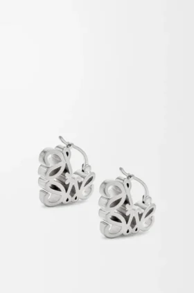 Anagram Bombé Hoop Earrings in Sterling Silver Anagram Bombé Hoop Earrings in Sterling Silver
