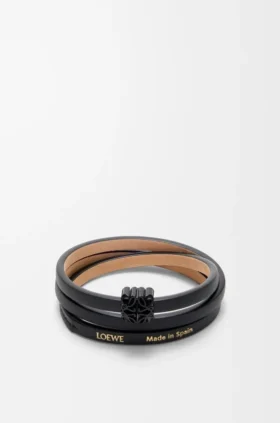 Anagram Bombé Twist Bracelet in Calfskin