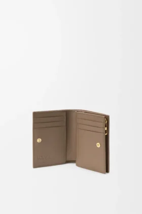 Anagram Compact Wallet in Pebble Grained Calfskin