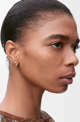 Anagram Pebble Mini Hoop Earrings in Sterling Silver