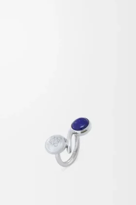 Anagram Pebble Ring in Sterling Silver and Lapis Lazuli