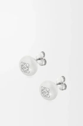 Anagram Pebble Stud Earrings in Sterling Silver