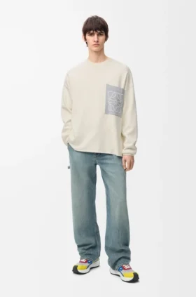 Anagram Pocket Sweater in Cotton Blend