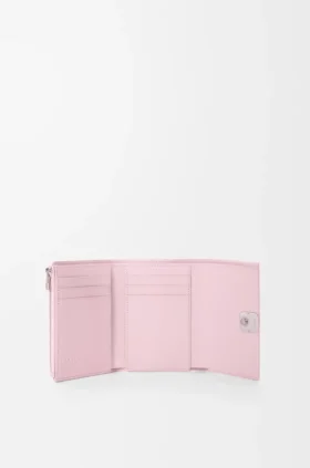 Anagram Small Vertical Wallet in Pebble Grained Calfskin