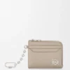 Anagram Square Coin Cardholder in Pebble Grained Calfskin