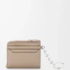 Anagram Square Coin Cardholder in Pebble Grained Calfskin