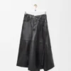 Asymmetric Skirt in Satin Nappa Lambskin Asymmetric Skirt in Satin Nappa Lambskin