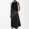 Asymmetric Skirt in Satin Nappa Lambskin Asymmetric Skirt in Satin Nappa Lambskin