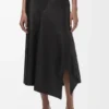 Asymmetric Skirt in Satin Nappa Lambskin Asymmetric Skirt in Satin Nappa Lambskin