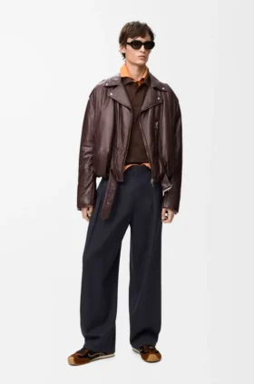 Balloon Biker Jacket in Nappa Lambskin