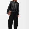 Belted Jacket in Nappa Lambskin