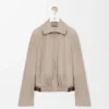Belted Jacket in Suede Goatskin