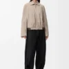 Belted Jacket in Suede Goatskin