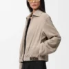 Belted Jacket in Suede Goatskin