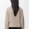 Belted Jacket in Suede Goatskin