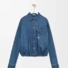 Belted Shirt in Denim