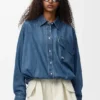 Belted Shirt in Denim