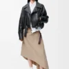 Belted Skirt in Cotton and Silk Belted Skirt in Cotton and Silk