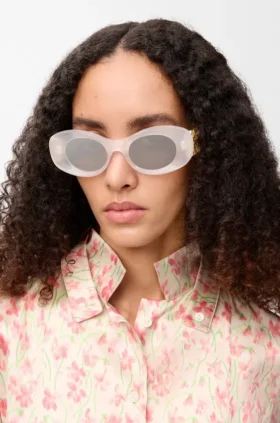 Beveled Oval Maxi Anagram Sunglasses