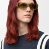 Beveled Oval Maxi Anagram Sunglasses Beveled Oval Maxi Anagram Sunglasses
