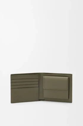 Bifold Coin Wallet in Soft Grained Calfskin