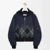 Bomber Jacket in Nylon and Wool Blend