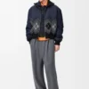 Bomber Jacket in Nylon and Wool Blend