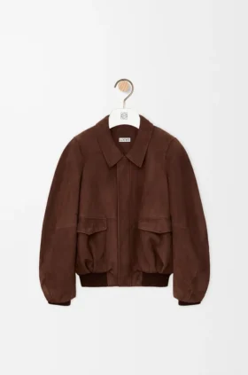 Bomber Jacket in Suede Goatskin