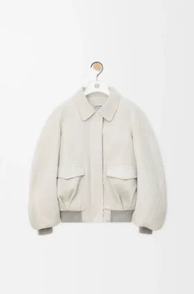 Bomber Jacket in Suede Goatskin