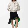 Bomber Jacket in Suede Goatskin