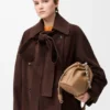Bow Jacket in Suede Goatskin