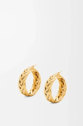 Braided Hoop Earrings in Sterling Silver