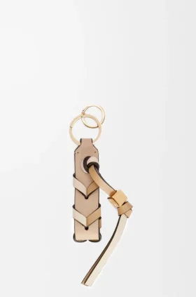 Braided Strap Keyring in Calfskin
