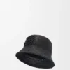 Bucket Hat in Raffia and Calfskin Bucket Hat in Raffia and Calfskin