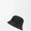 Bucket Hat in Raffia and Calfskin Bucket Hat in Raffia and Calfskin