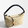 Cala Mini Bag in Classic Calfskin and Raffia Cala Mini Bag in Classic Calfskin and Raffia