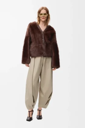 Cardigan in Shearling