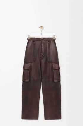 Cargo Trousers in Nappa Lambskin and Cotton