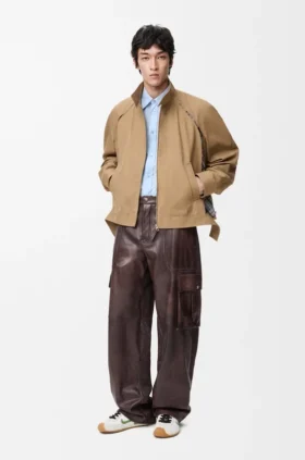 Cargo Trousers in Nappa Lambskin and Cotton