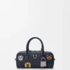 Cats Amazona 23 Cropped Bag in Embroidered Denim Cats Amazona 23 Cropped Bag in Embroidered Denim