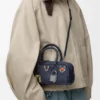 Cats Amazona 23 Cropped Bag in Embroidered Denim Cats Amazona 23 Cropped Bag in Embroidered Denim