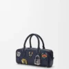 Cats Amazona 23 Cropped Bag in Embroidered Denim Cats Amazona 23 Cropped Bag in Embroidered Denim