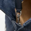 Cats Medium Flamenco Clutch in Embroidered Denim