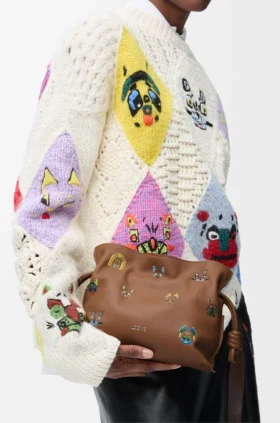 Cats Mini Flamenco Clutch in Nappa Calfskin