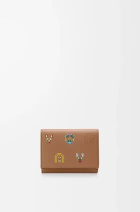 Cats Trifold Wallet in Classic Calfskin