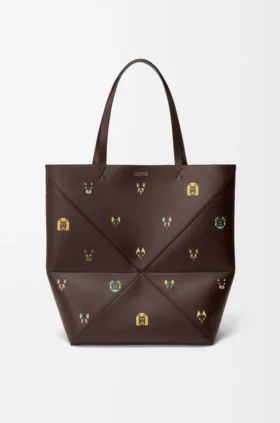 Cats Xl Puzzle Fold Tote in Nappa Calfskin