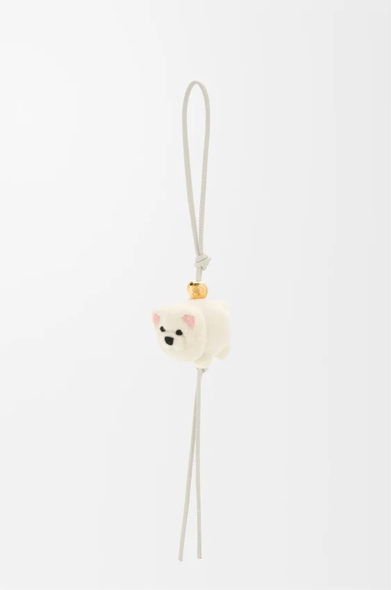 Chow Chow Charm in Felt and Calfskin Chow Chow Charm in Felt and Calfskin