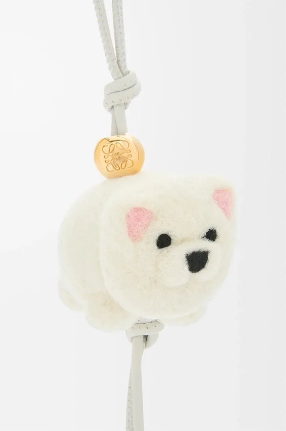 Chow Chow Charm in Felt and Calfskin Chow Chow Charm in Felt and Calfskin