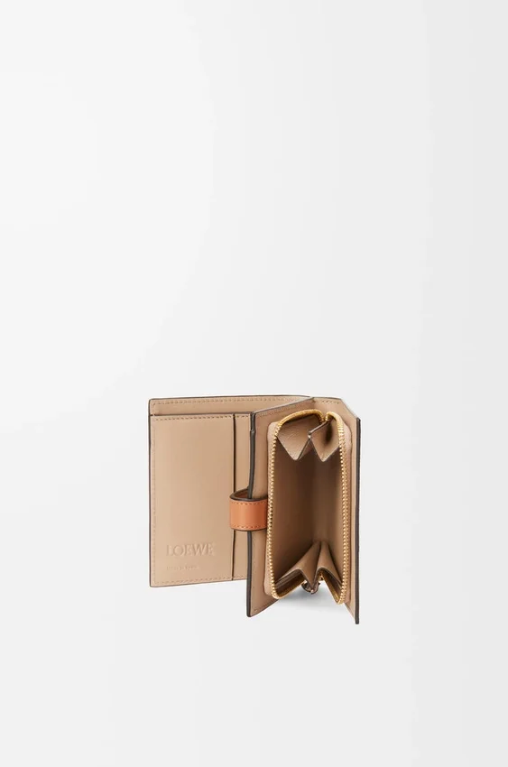 Compact Zip Wallet in Soft Grained Calfskin Compact Zip Wallet in Soft Grained Calfskin